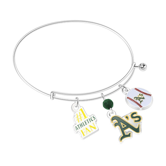 MLB Three Charm Logo Bracelet - Gamedays Gear - Los Angeles Dodgers