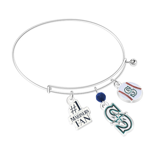 MLB Three Charm Logo Bracelet - Gamedays Gear - Los Angeles Dodgers