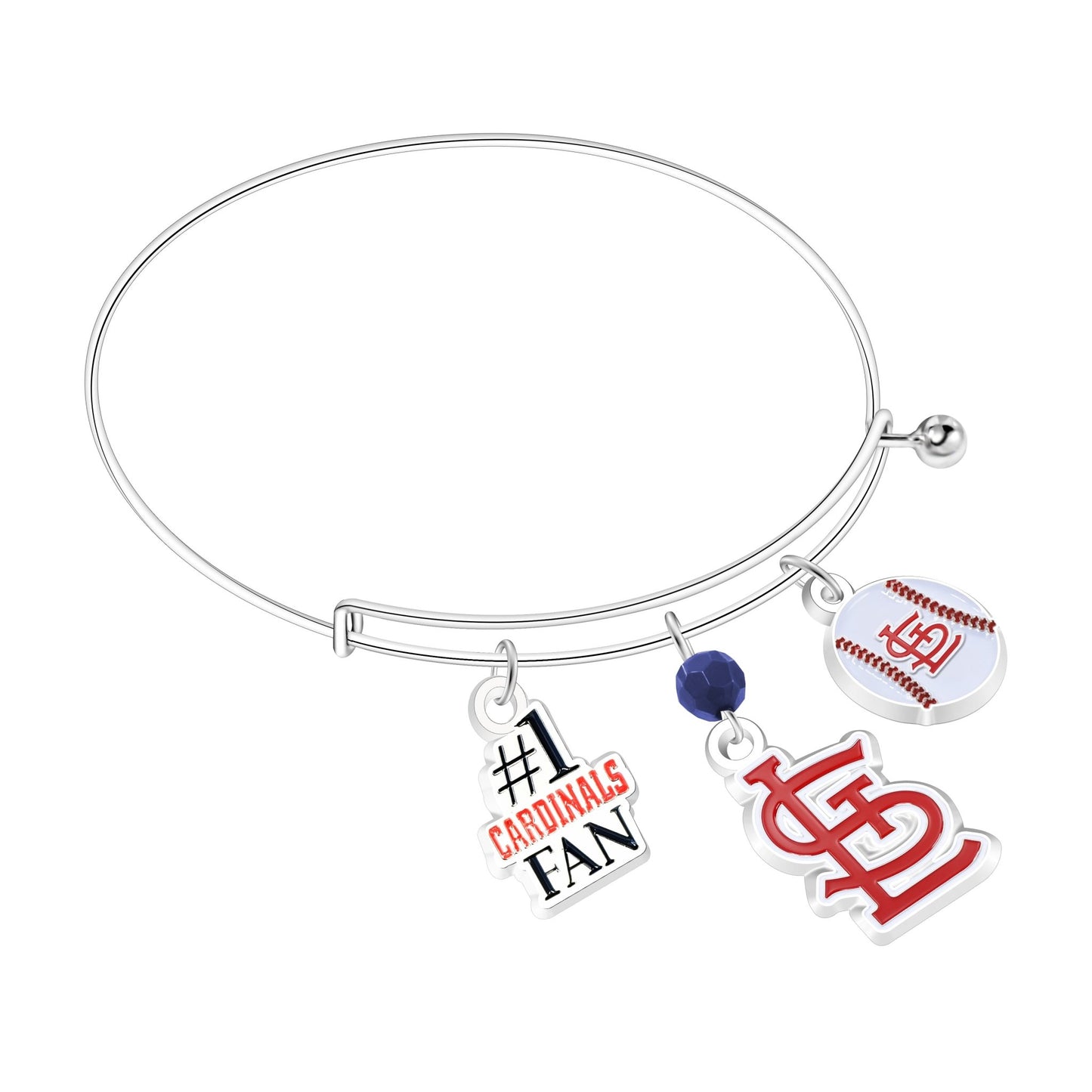 MLB Three Charm Logo Bracelet - Gamedays Gear - St. Louis Cardinals