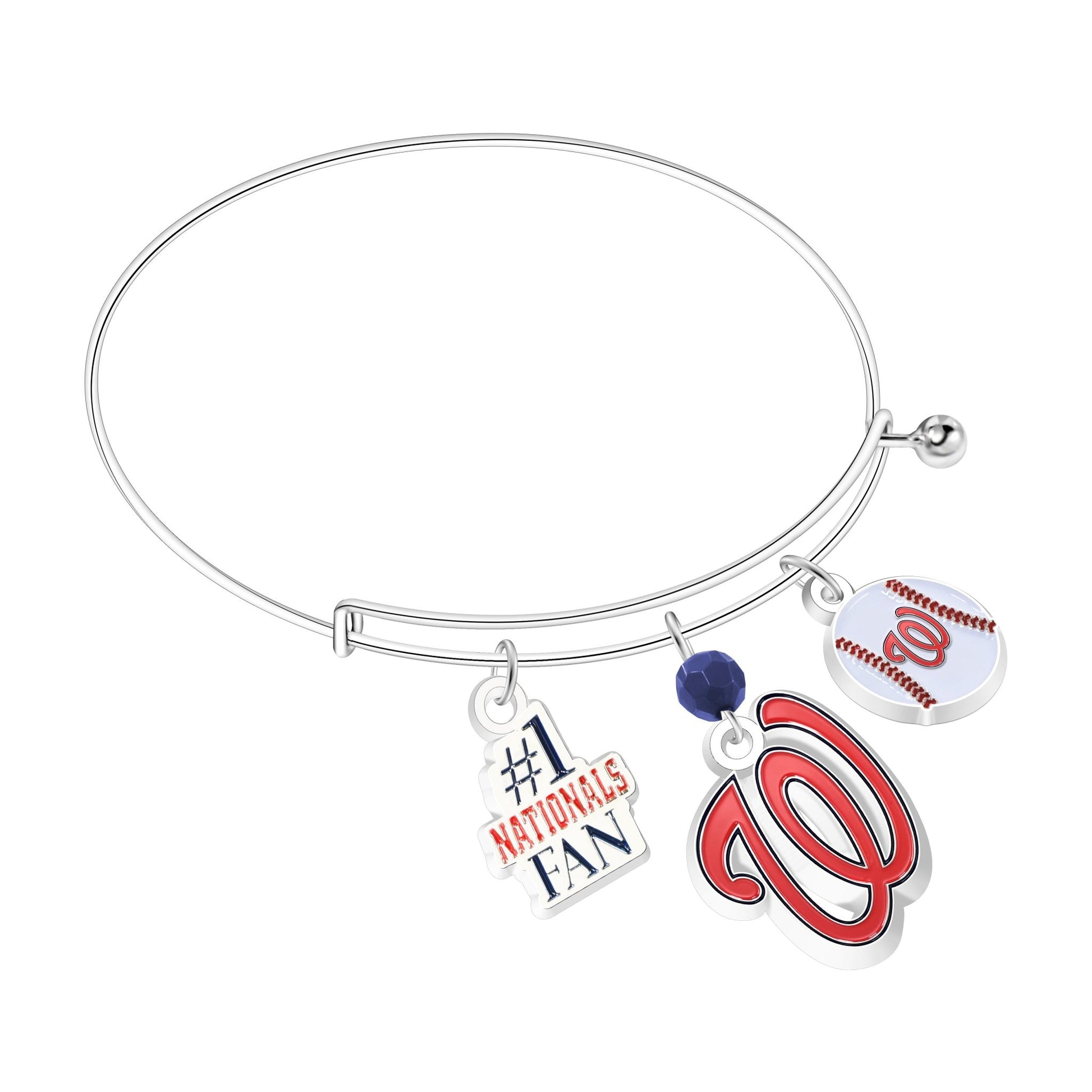 MLB Three Charm Logo Bracelet - Gamedays Gear - Washington Nationals