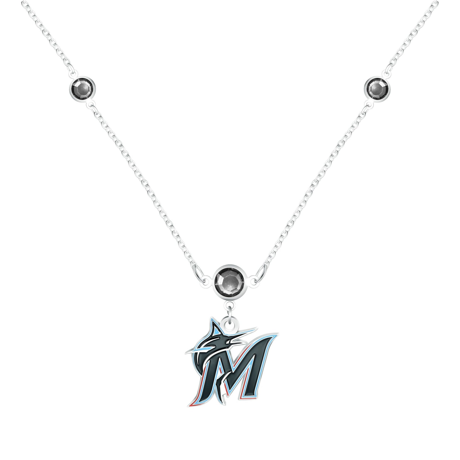 MLB Triple Beaded Necklace - Gamedays Gear - Miami Marlins