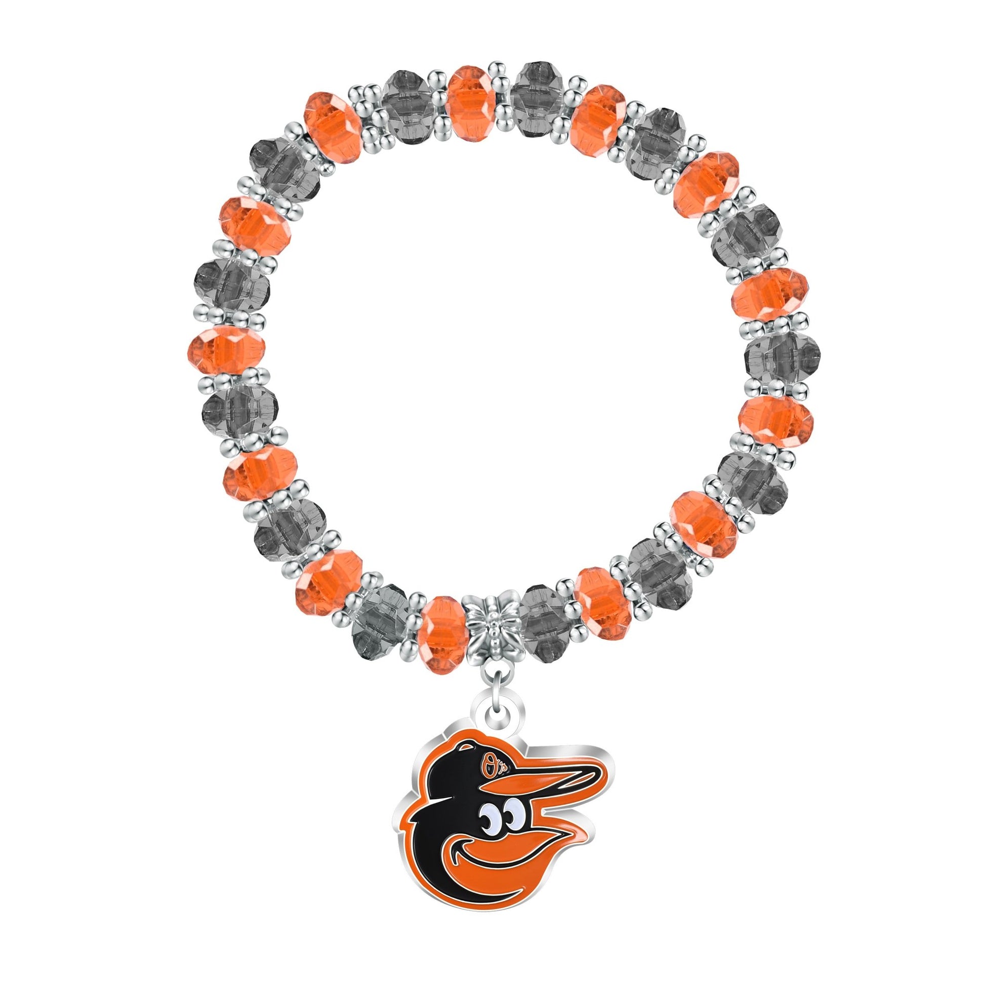 MLB Two-Tone Beaded Bracelet - Gamedays Gear - Baltimore Orioles