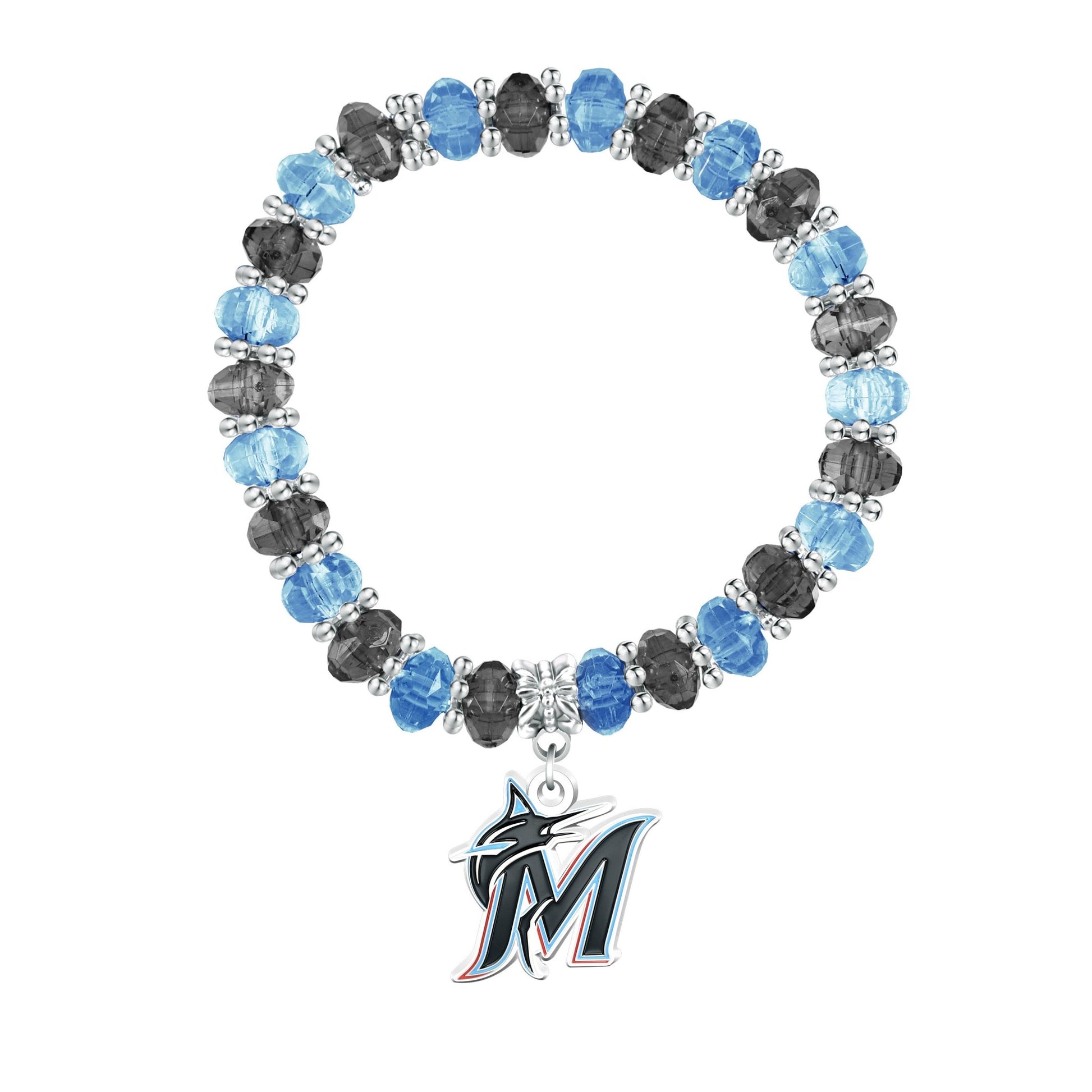 MLB Two-Tone Beaded Bracelet - Gamedays Gear - Miami Marlins