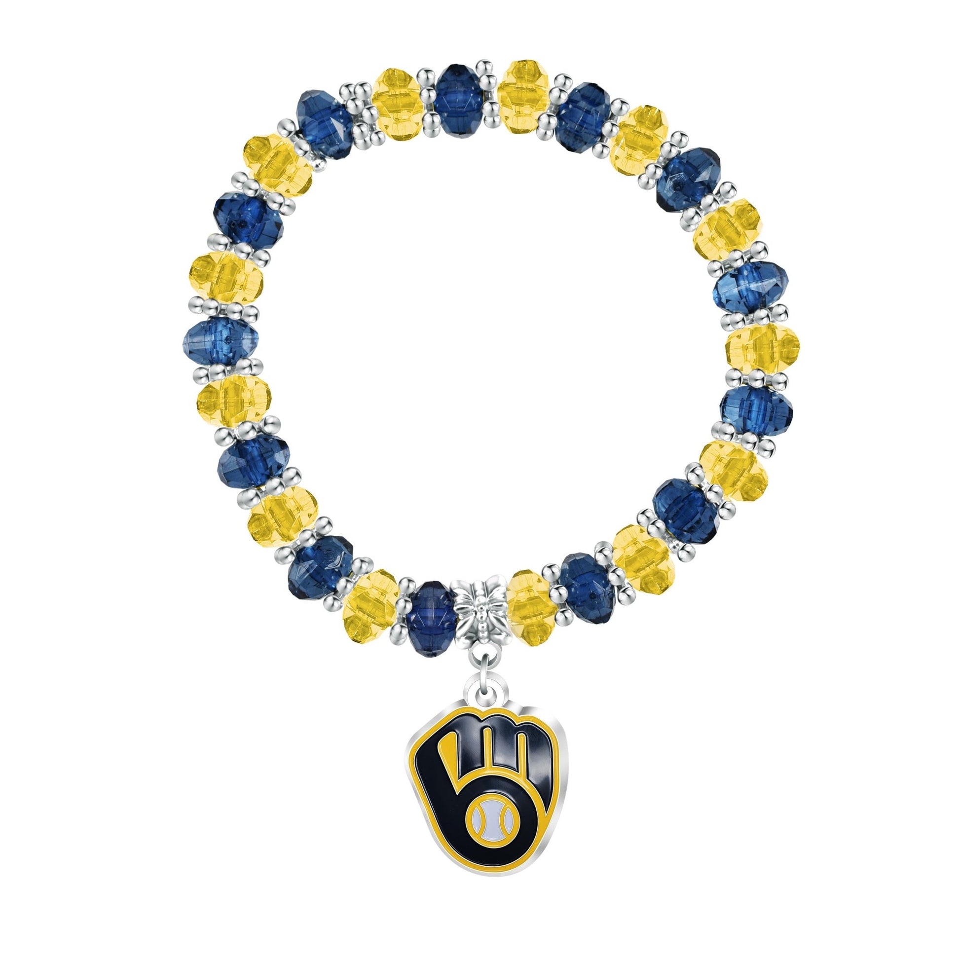 MLB Two-Tone Beaded Bracelet - Gamedays Gear - Milwaukee Brewers