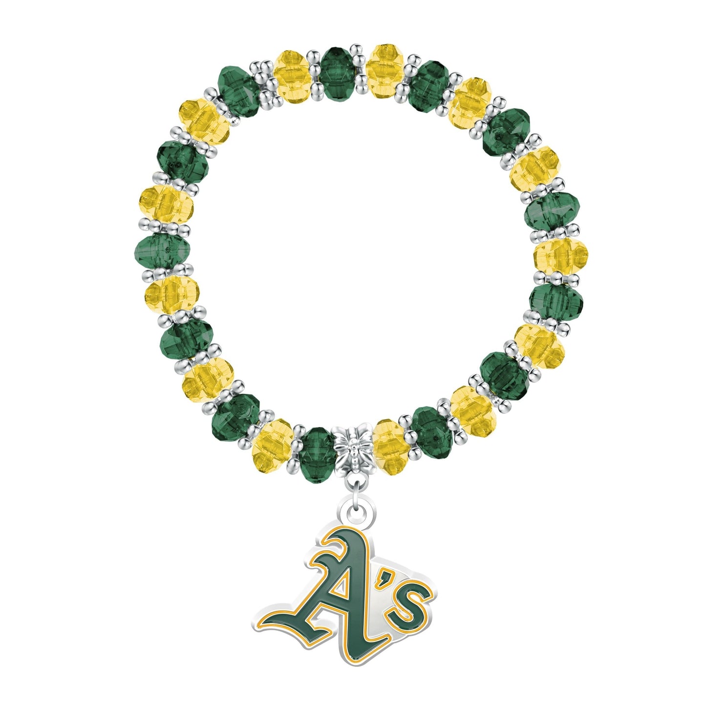 MLB Two-Tone Beaded Bracelet - Gamedays Gear - Oakland Athletics