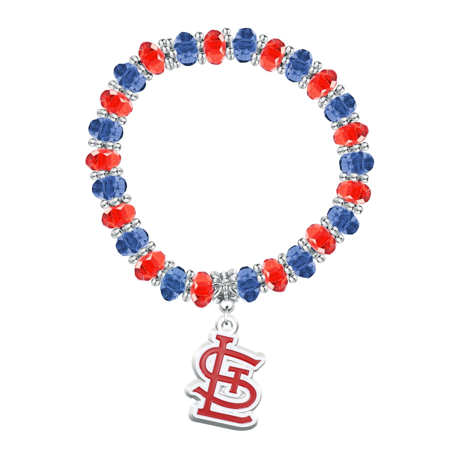 MLB Two-Tone Beaded Bracelet - Gamedays Gear - St. Louis Cardinals