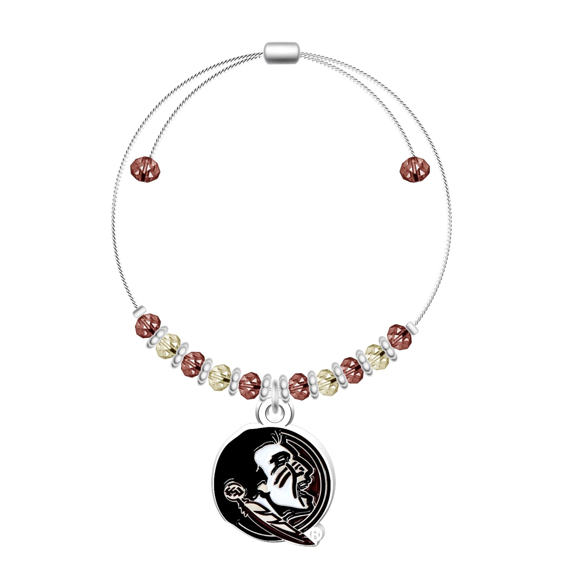 NCAA 2-Tone Bead Adjustable Bracelet - Gamedays Gear - Florida State Seminoles