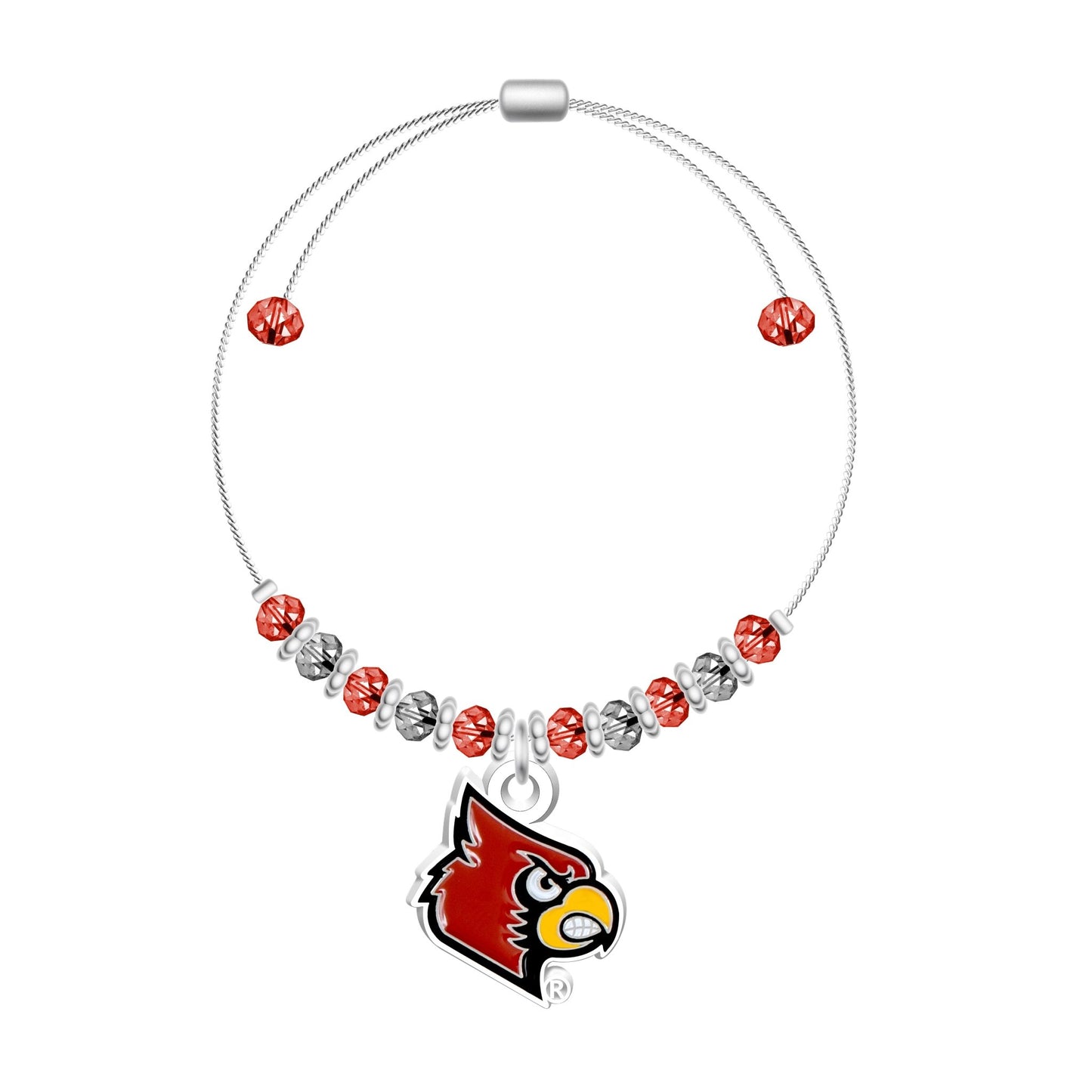 NCAA 2-Tone Bead Adjustable Bracelet - Gamedays Gear - Louisville Cardinals