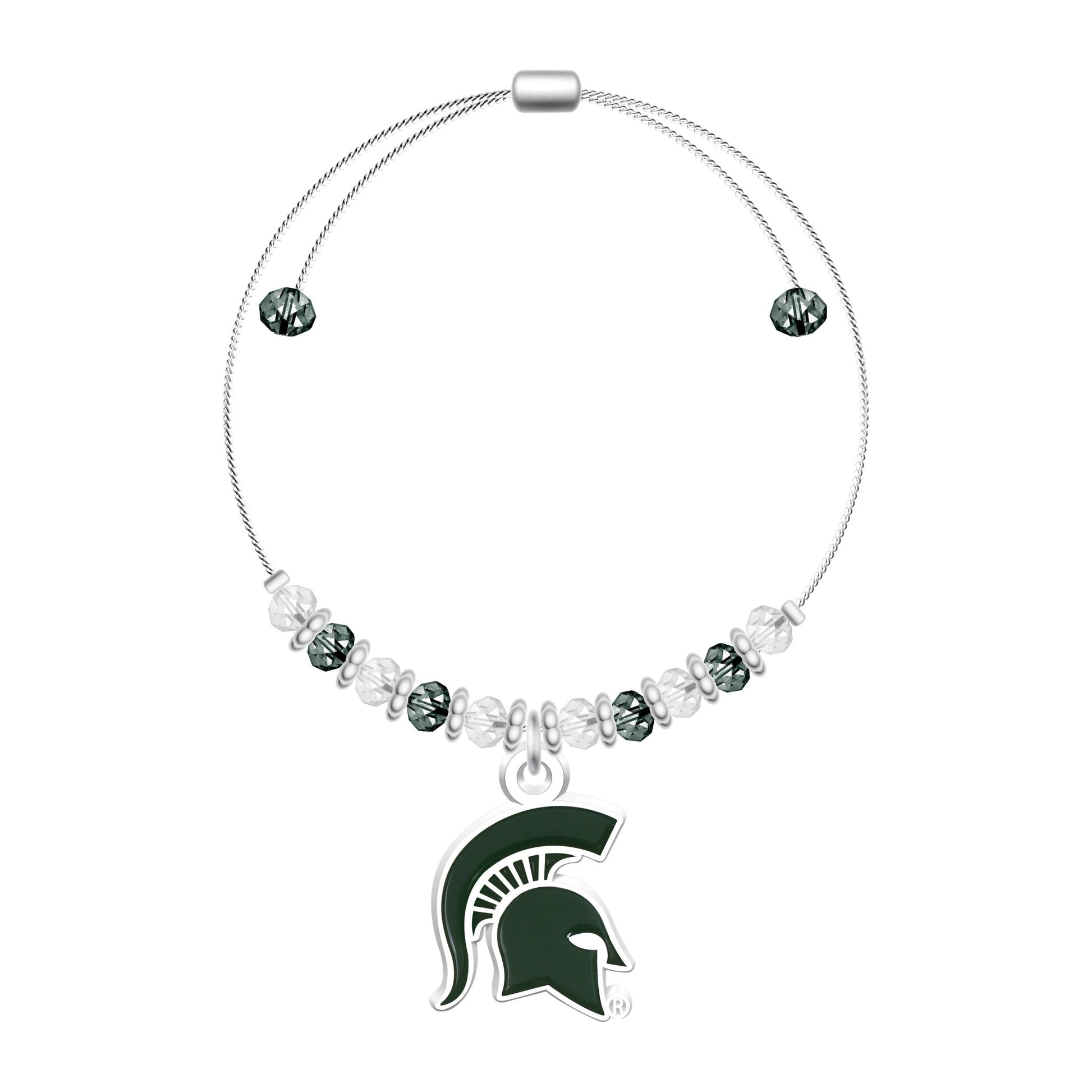 NCAA 2-Tone Bead Adjustable Bracelet - Gamedays Gear - Michigan State Spartans