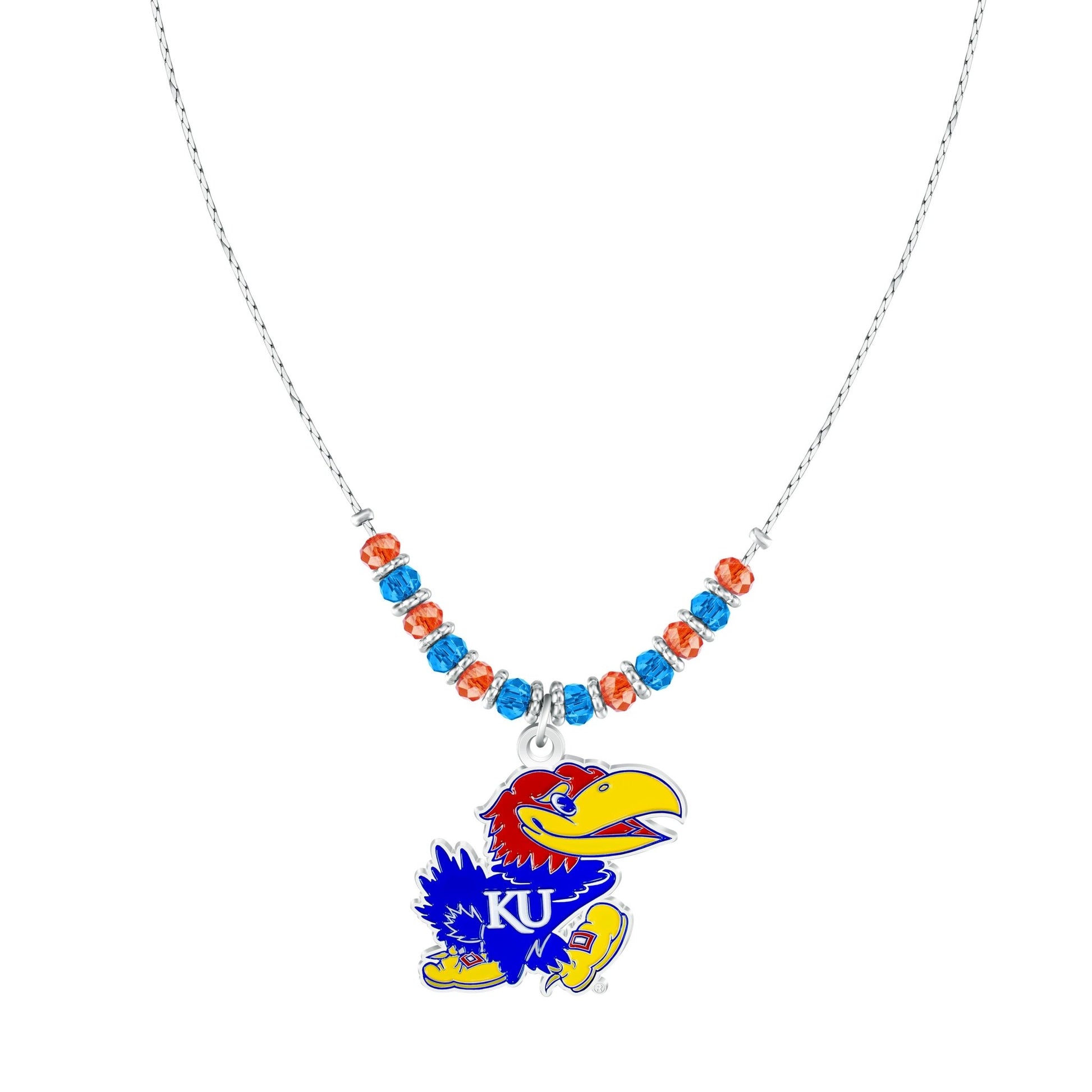 NCAA Beaded Cobra Chain Necklace - Gamedays Gear - Kansas Jayhawks