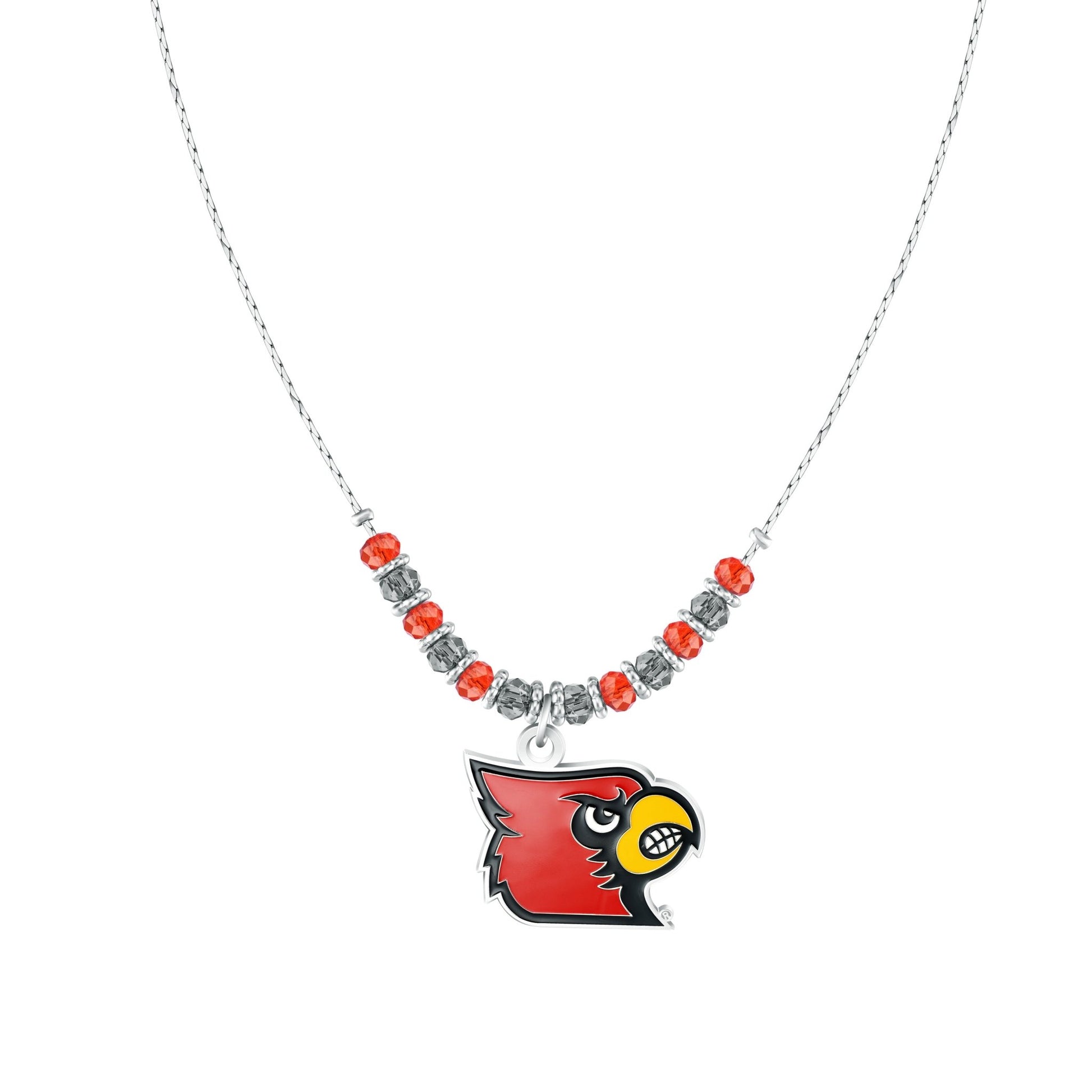 NCAA Beaded Cobra Chain Necklace - Gamedays Gear - Louisville Cardinals