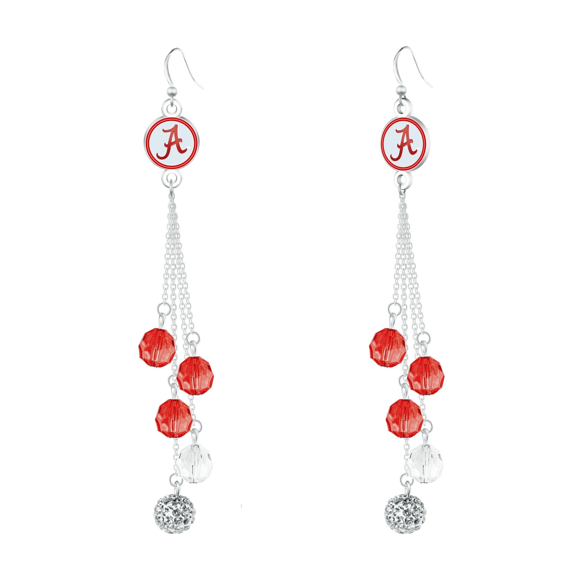 NCAA Beaded Dangle Earrings - Gamedays Gear - Alabama Crimson Tide