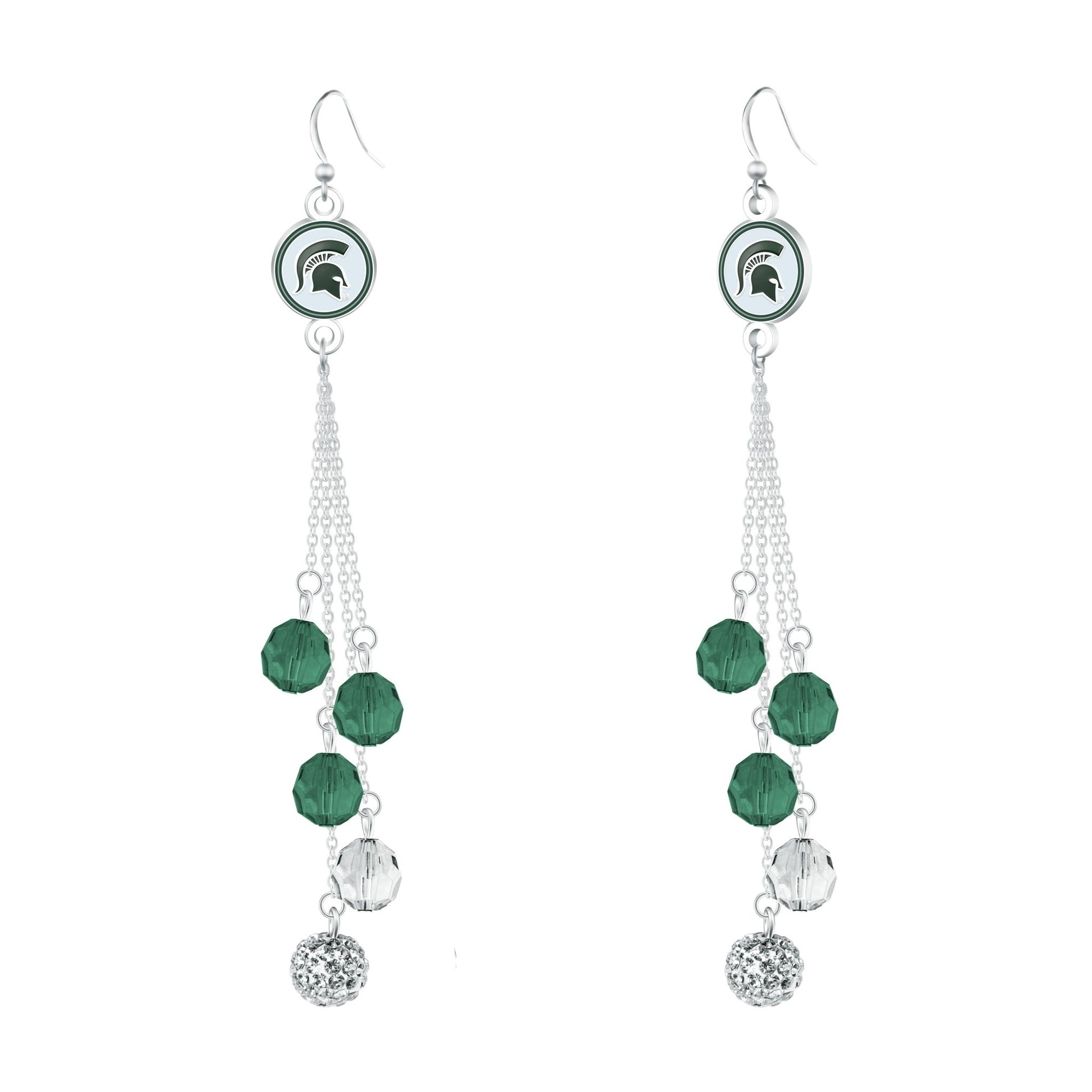 NCAA Beaded Dangle Earrings - Gamedays Gear - Michigan State Spartans