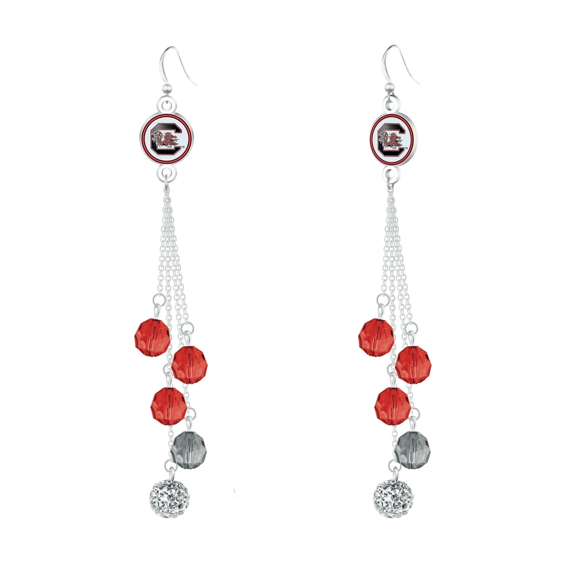 NCAA Beaded Dangle Earrings - Gamedays Gear - South Carolina Gamecocks