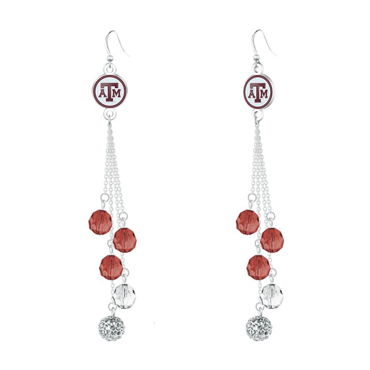 NCAA Beaded Dangle Earrings - Gamedays Gear - Alabama Crimson Tide