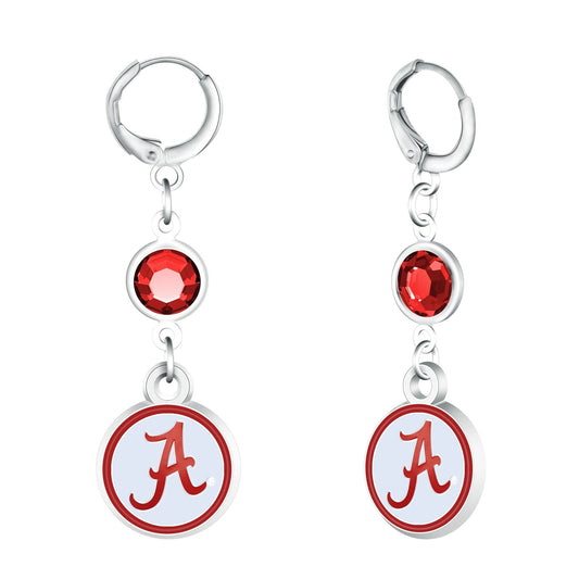 NCAA Beaded Dangle Hoop Earrings - Gamedays Gear - Alabama Crimson Tide