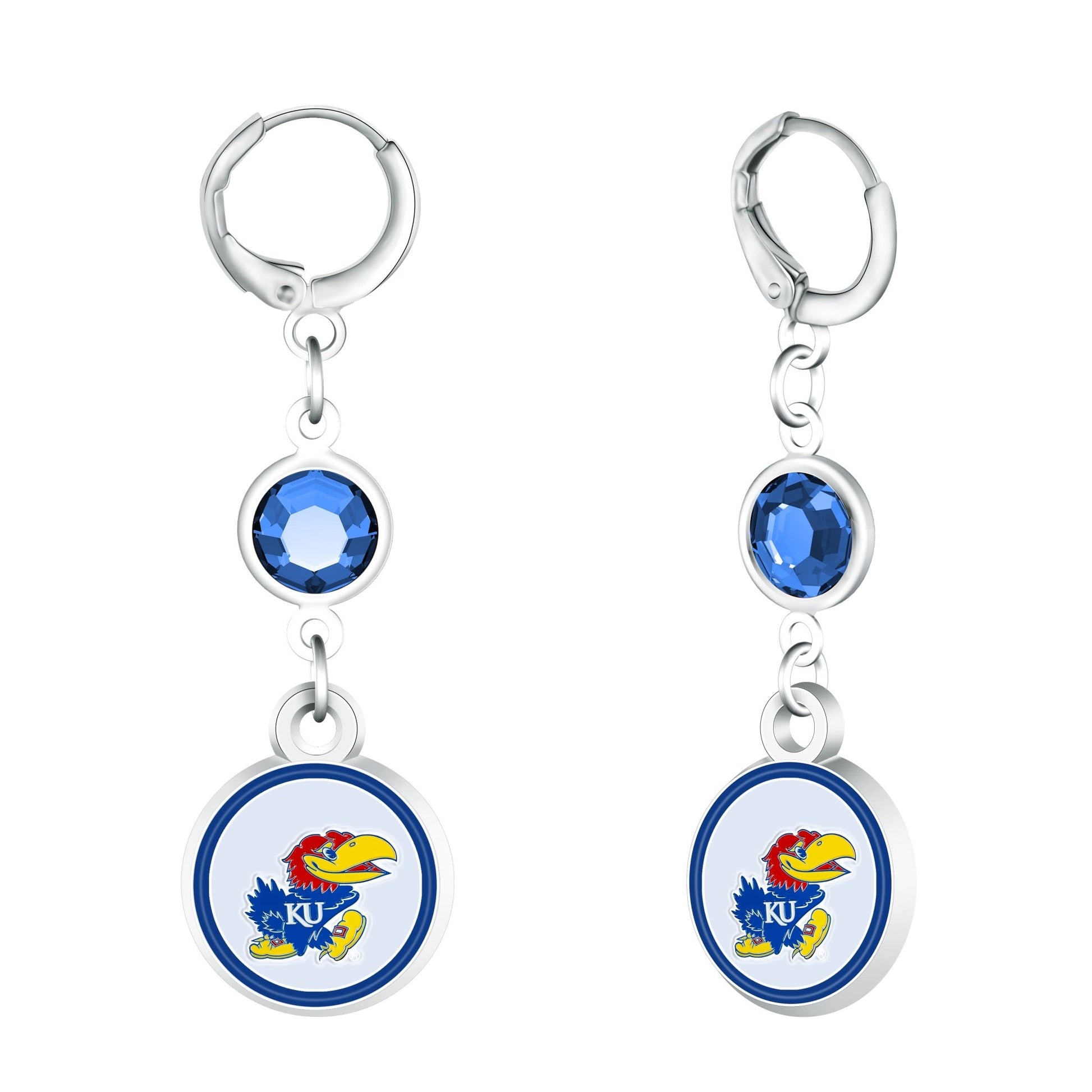 NCAA Beaded Dangle Hoop Earrings - Gamedays Gear - Kansas Jayhawks