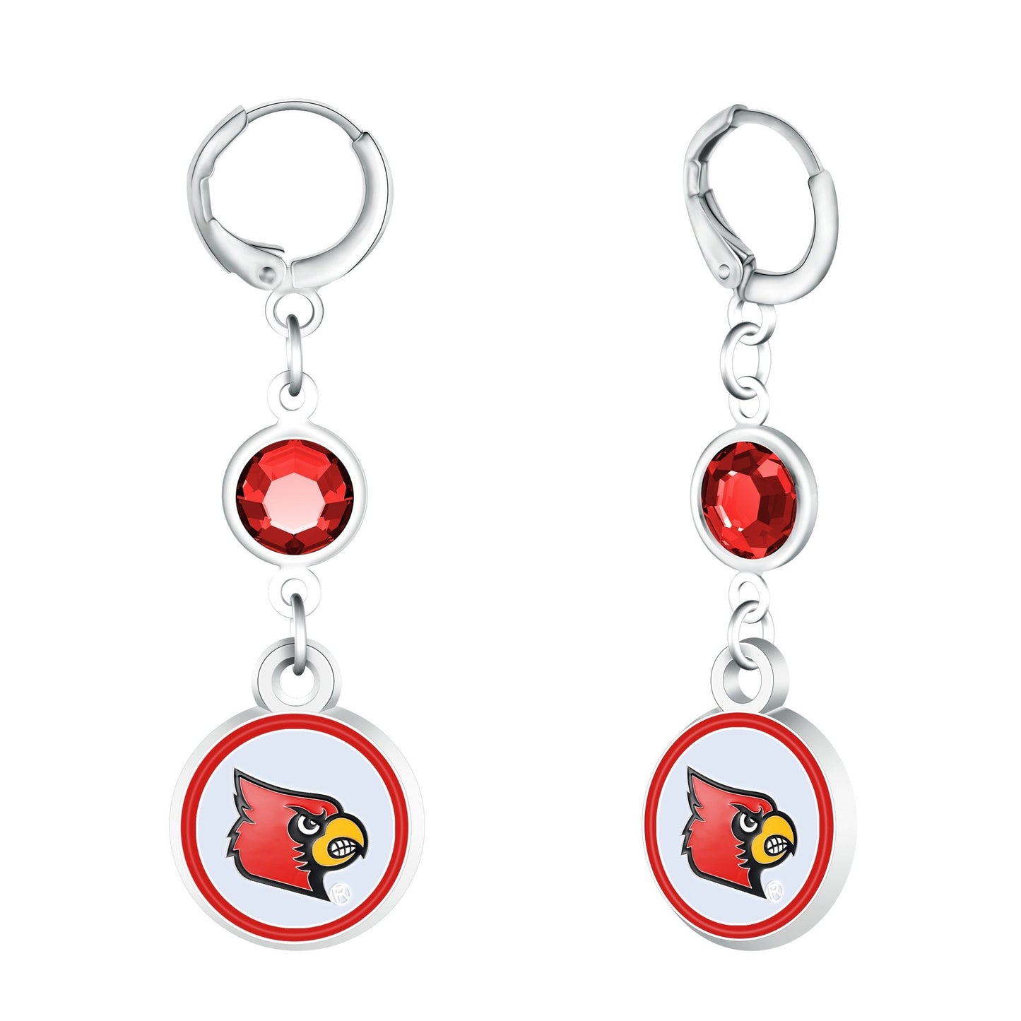 NCAA Beaded Dangle Hoop Earrings - Gamedays Gear - Louisville Cardinals