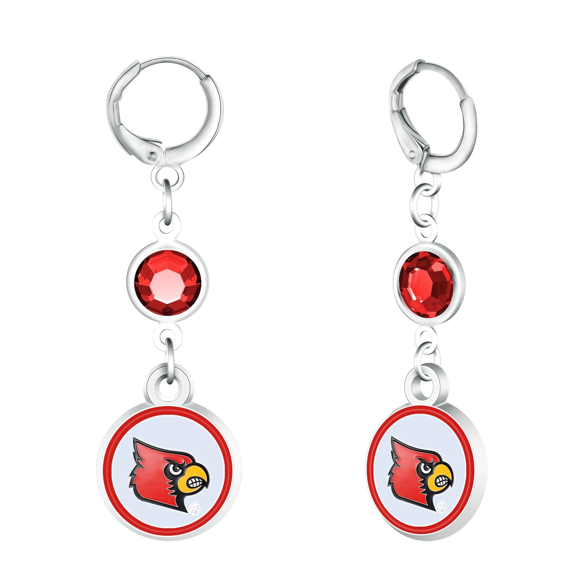 NCAA Beaded Dangle Hoop Earrings - Gamedays Gear - Louisville Cardinals