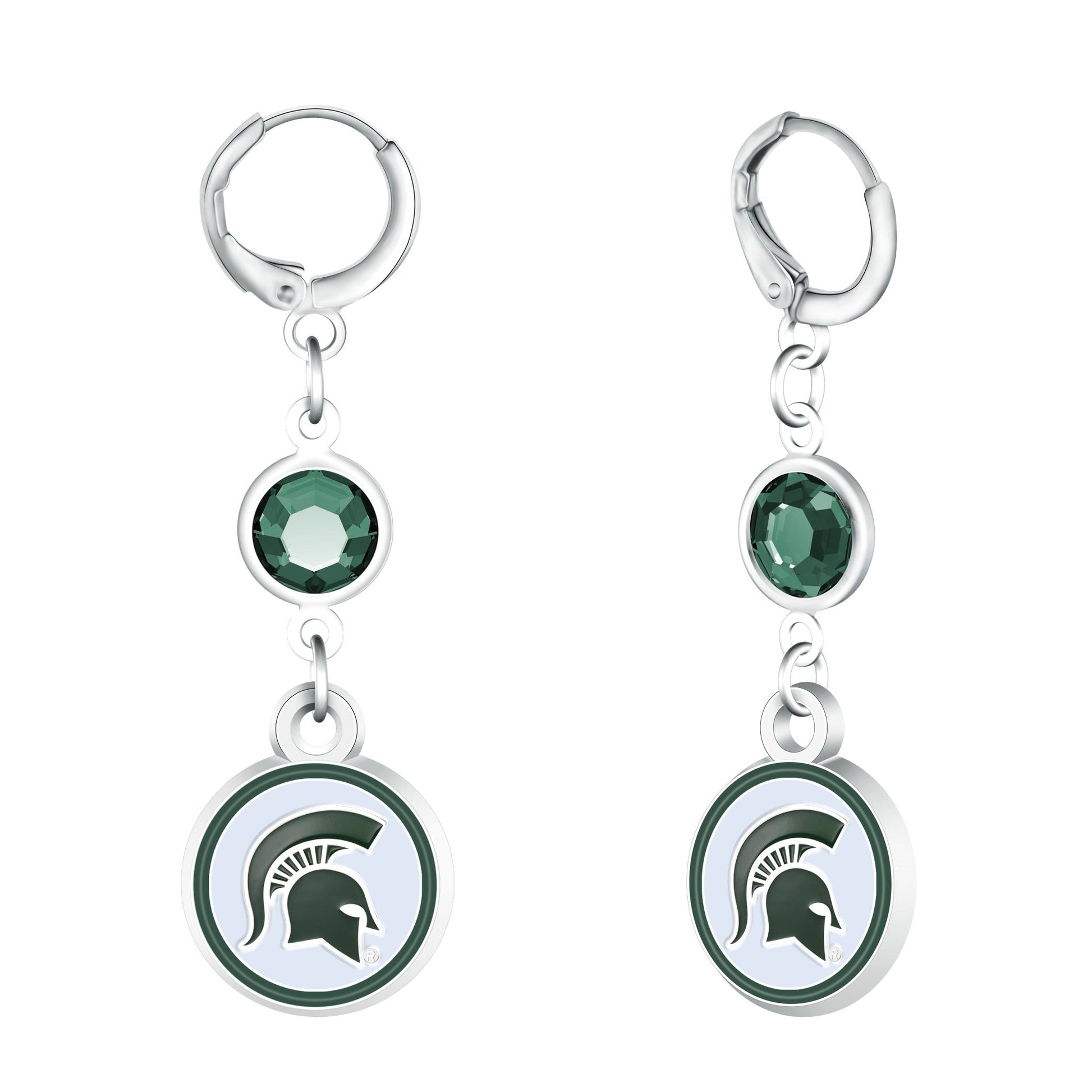 NCAA Beaded Dangle Hoop Earrings - Gamedays Gear - Michigan State Spartans