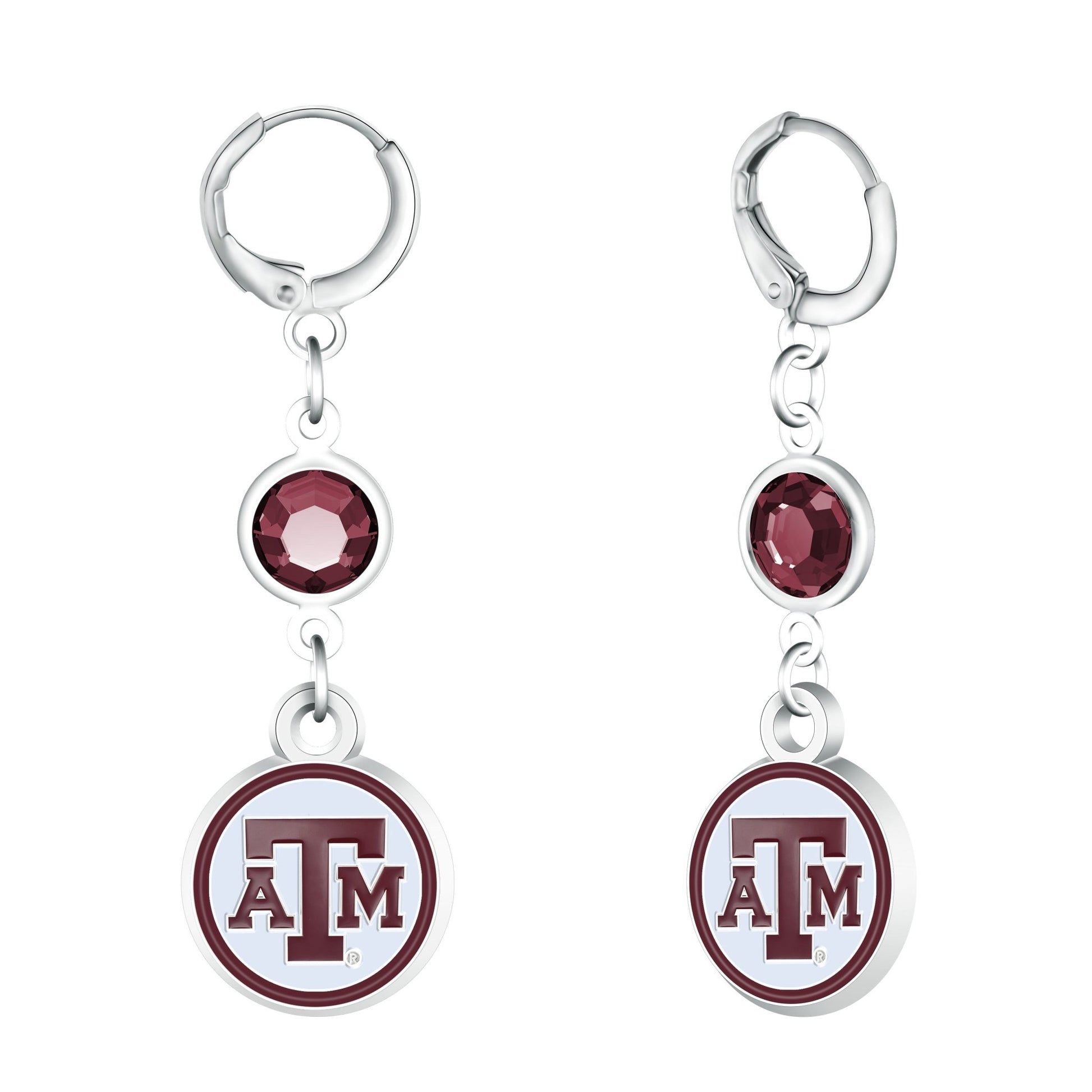 NCAA Beaded Dangle Hoop Earrings - Gamedays Gear - Texas A&M Aggies