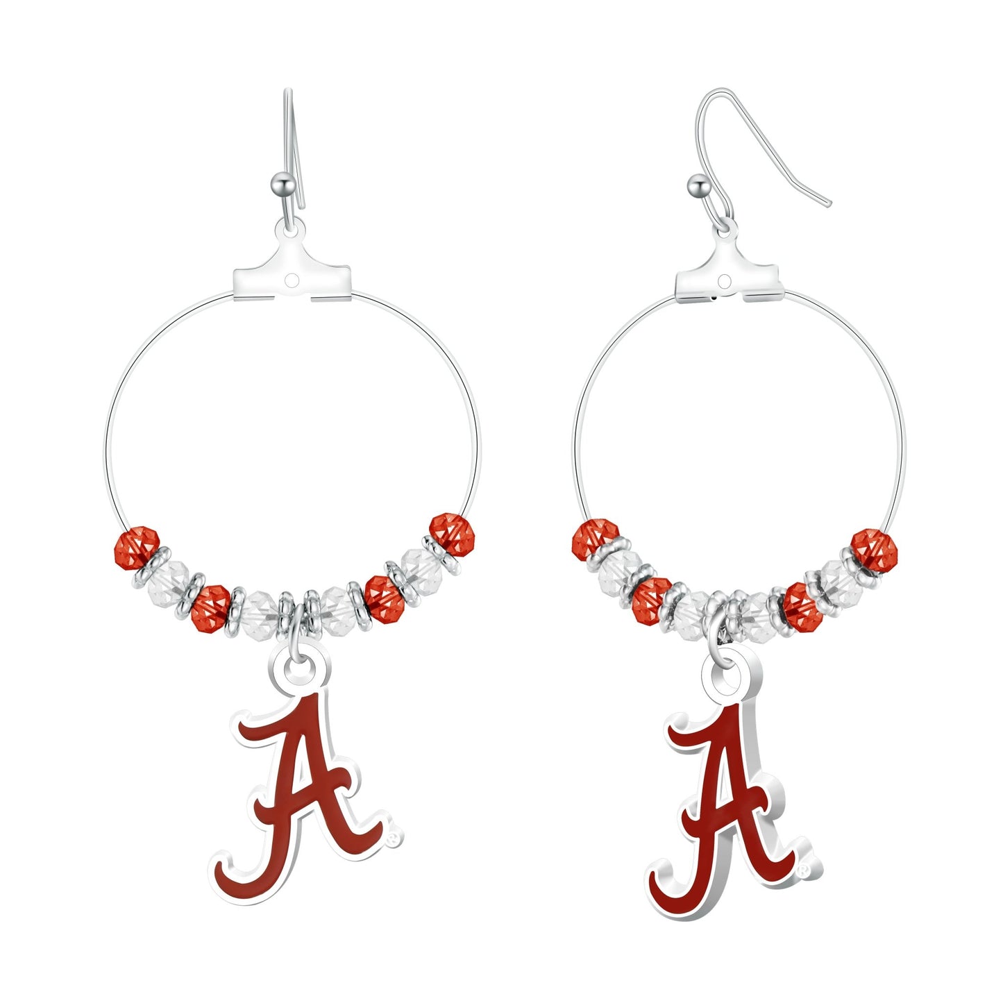 NCAA Beaded Hoop Earrings - Gamedays Gear - Alabama Crimson Tide