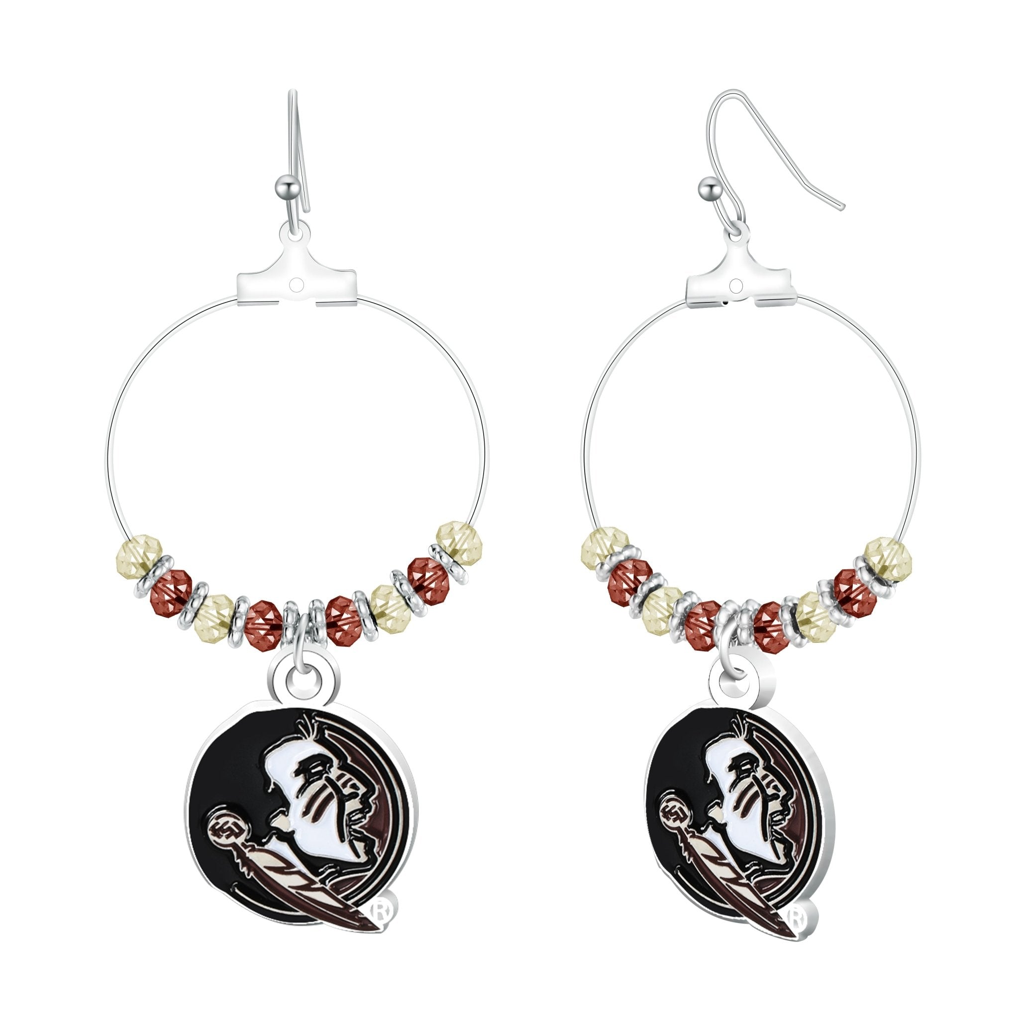 Gamedays Gear NCAA Beaded Hoop Earrings E039 - 4014