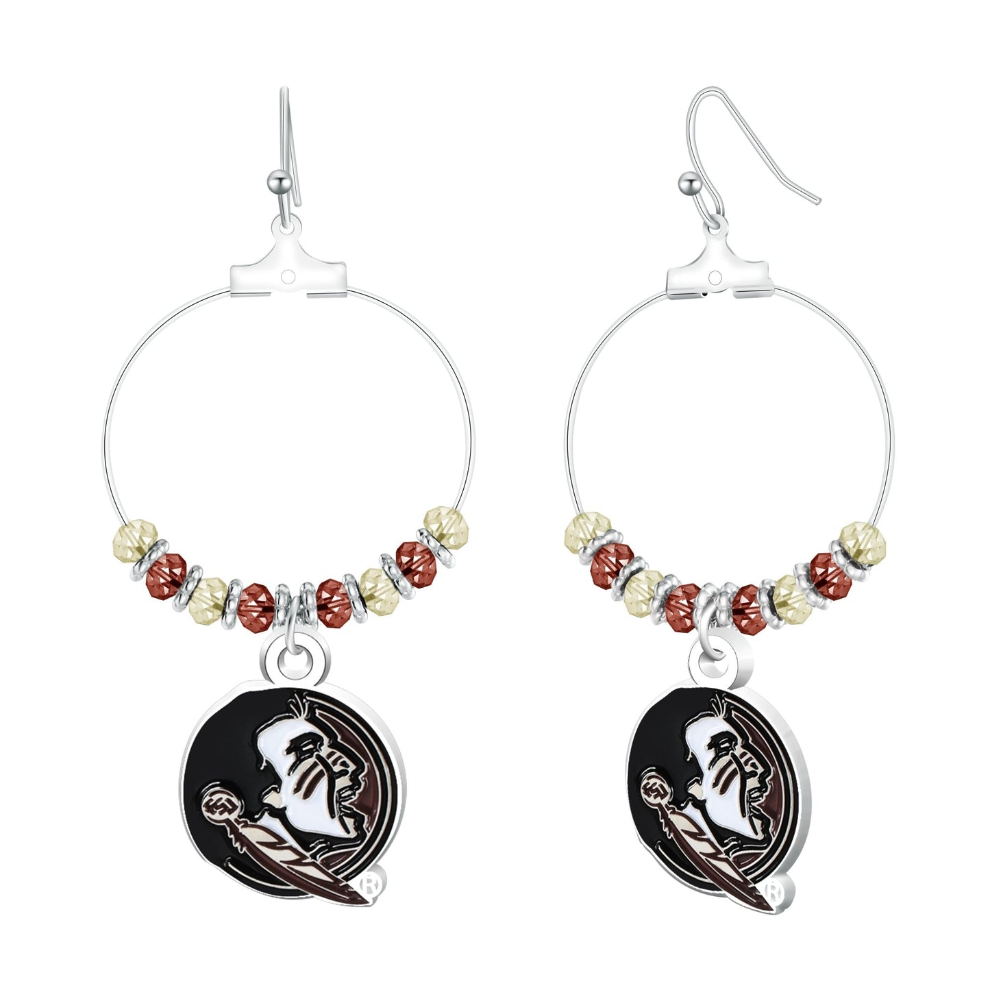 NCAA Beaded Hoop Earrings - Gamedays Gear - Florida State Seminoles