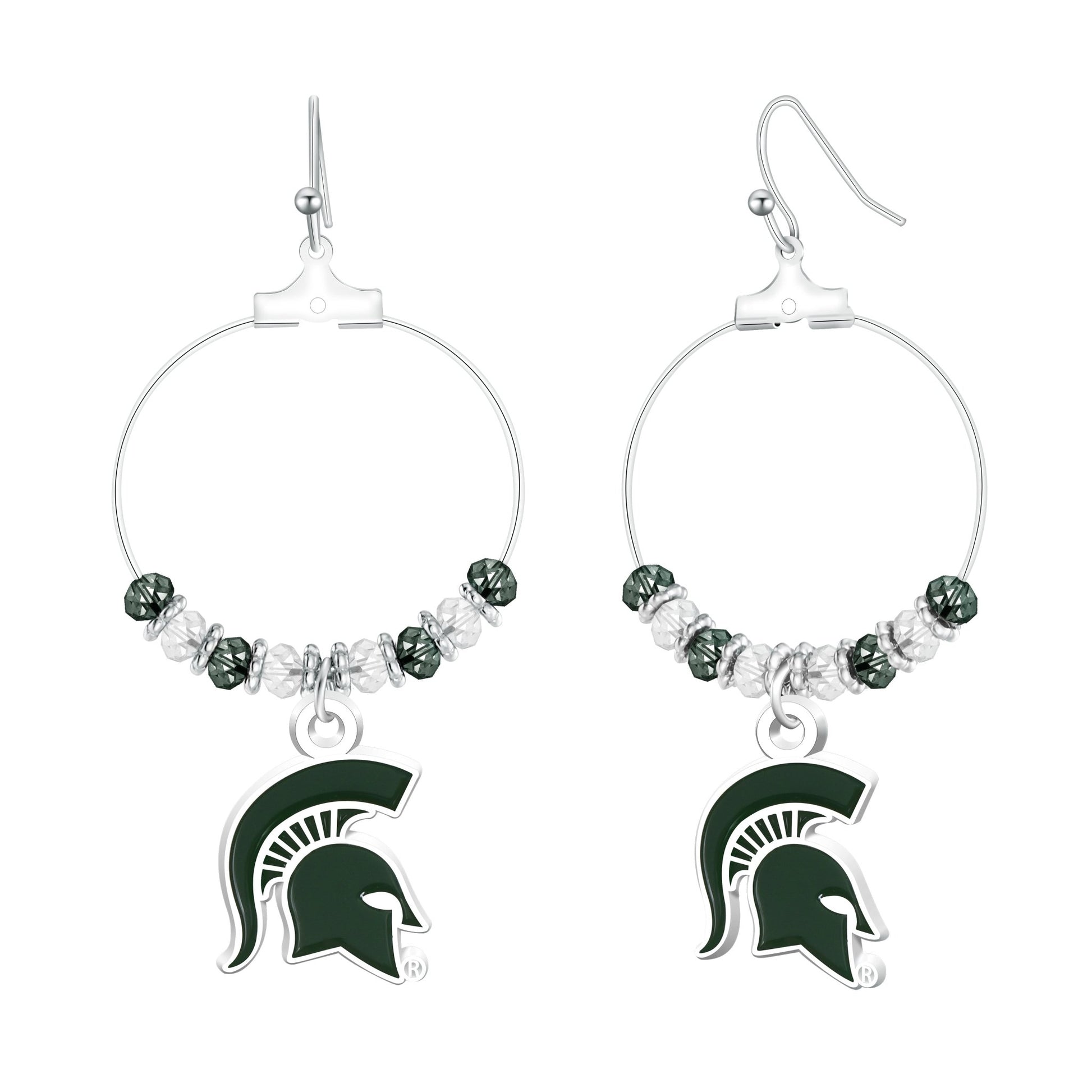 NCAA Beaded Hoop Earrings - Gamedays Gear - Michigan State Spartans