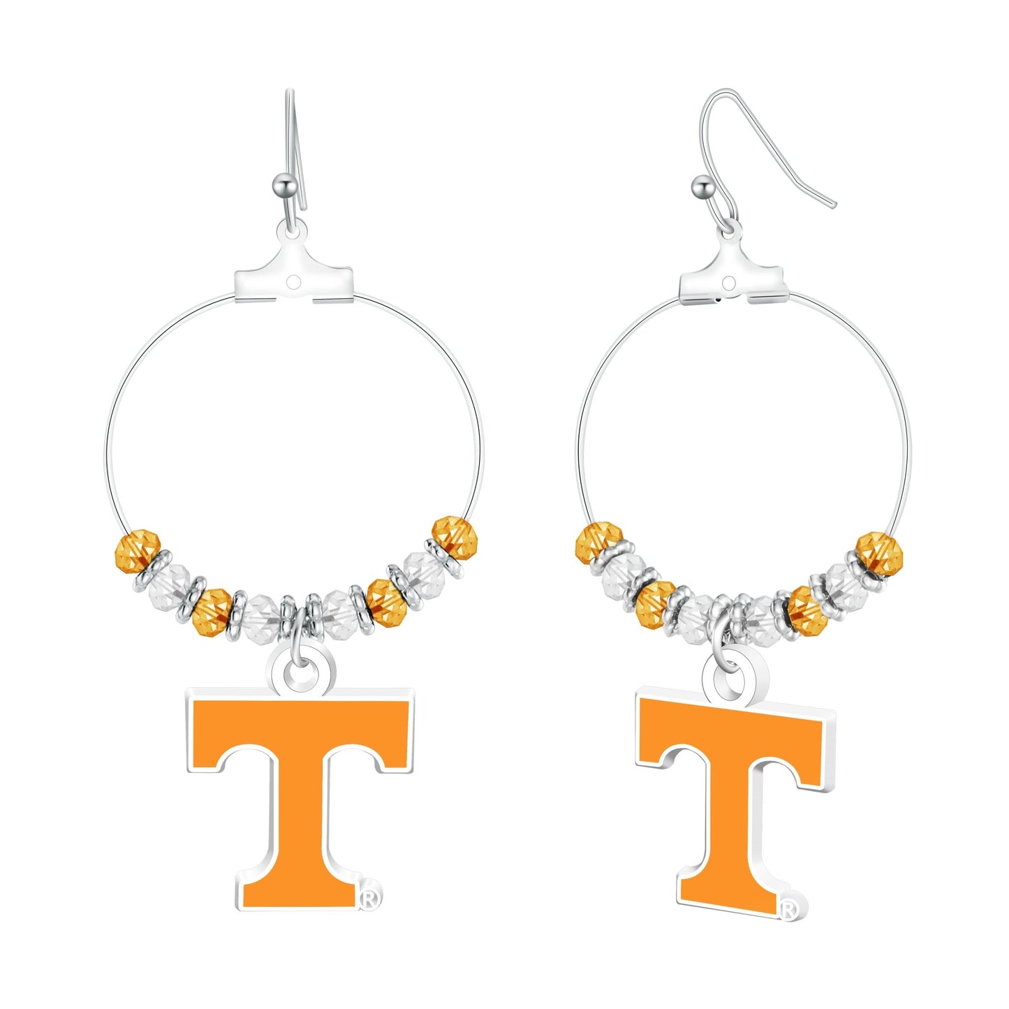 NCAA Beaded Hoop Earrings - Gamedays Gear - Tennessee Volunteers