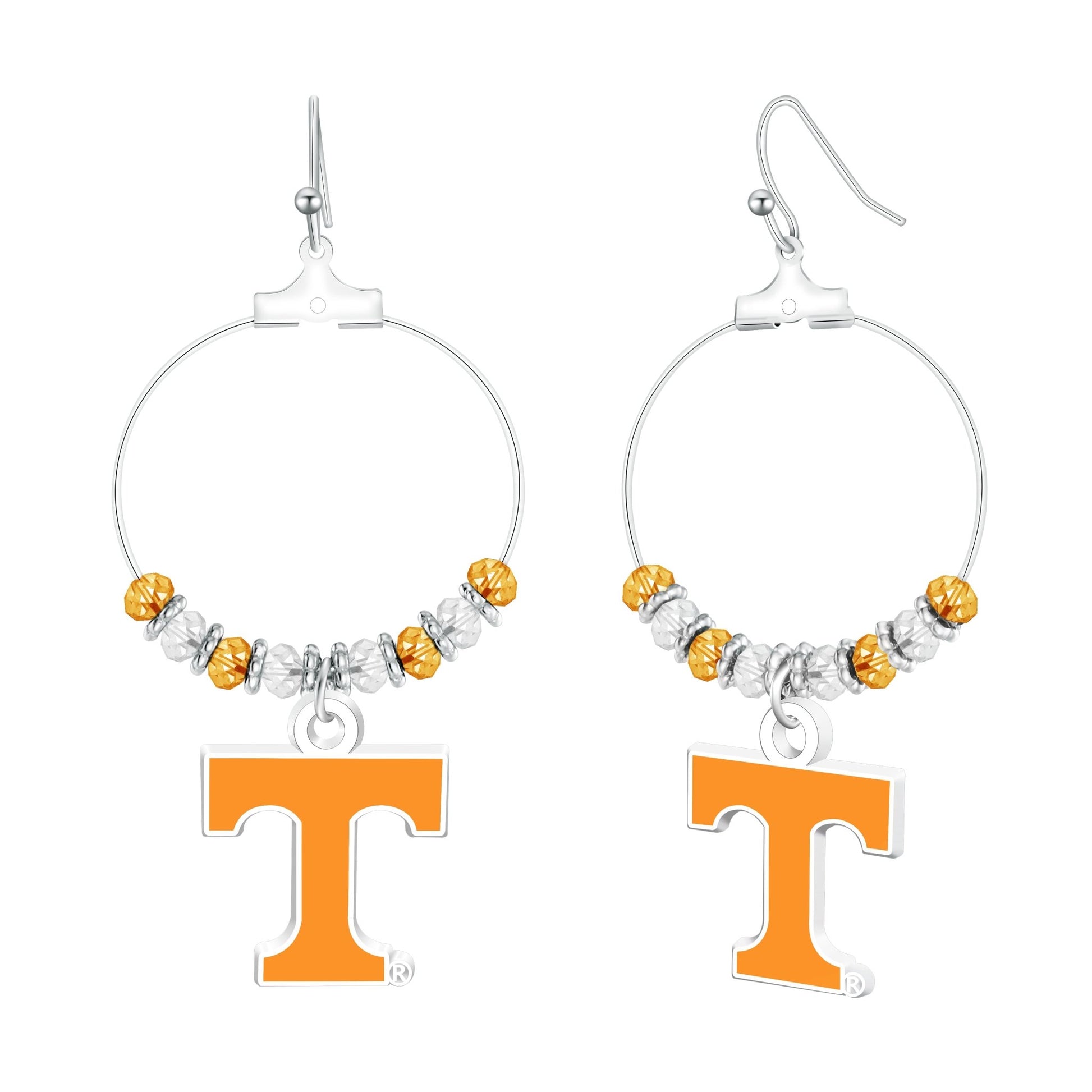 NCAA Beaded Hoop Earrings - Gamedays Gear - Tennessee Volunteers