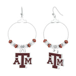 Gamedays Gear NCAA Beaded Hoop Earrings E039 - 4057