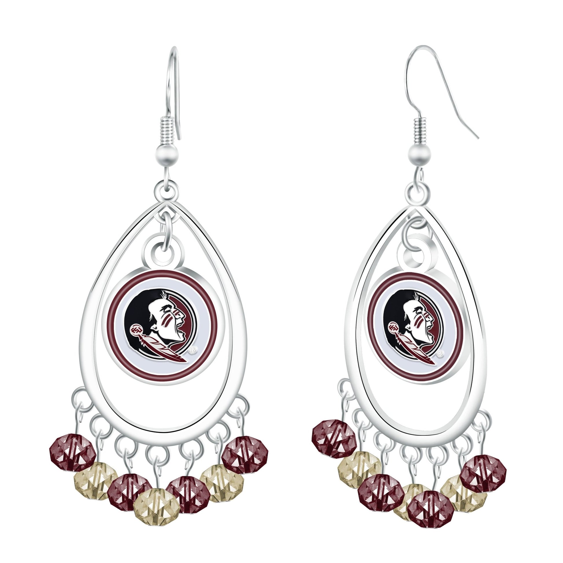 NCAA Beaded Teardrop Earrings - Gamedays Gear - Florida State Seminoles