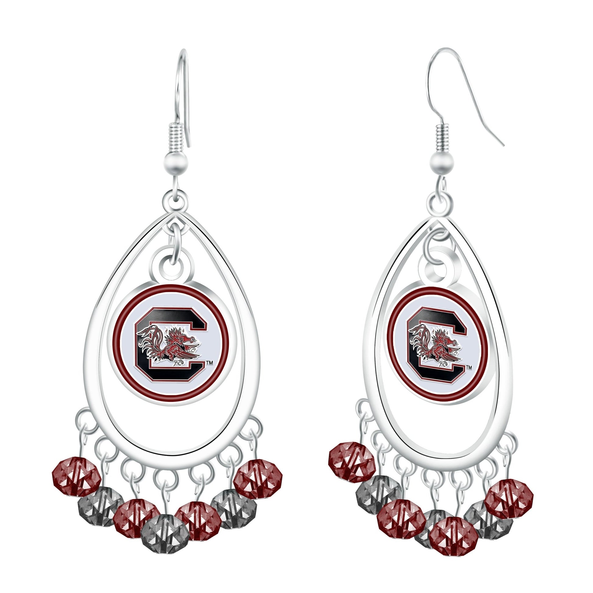 NCAA Beaded Teardrop Earrings - Gamedays Gear - South Carolina Gamecocks