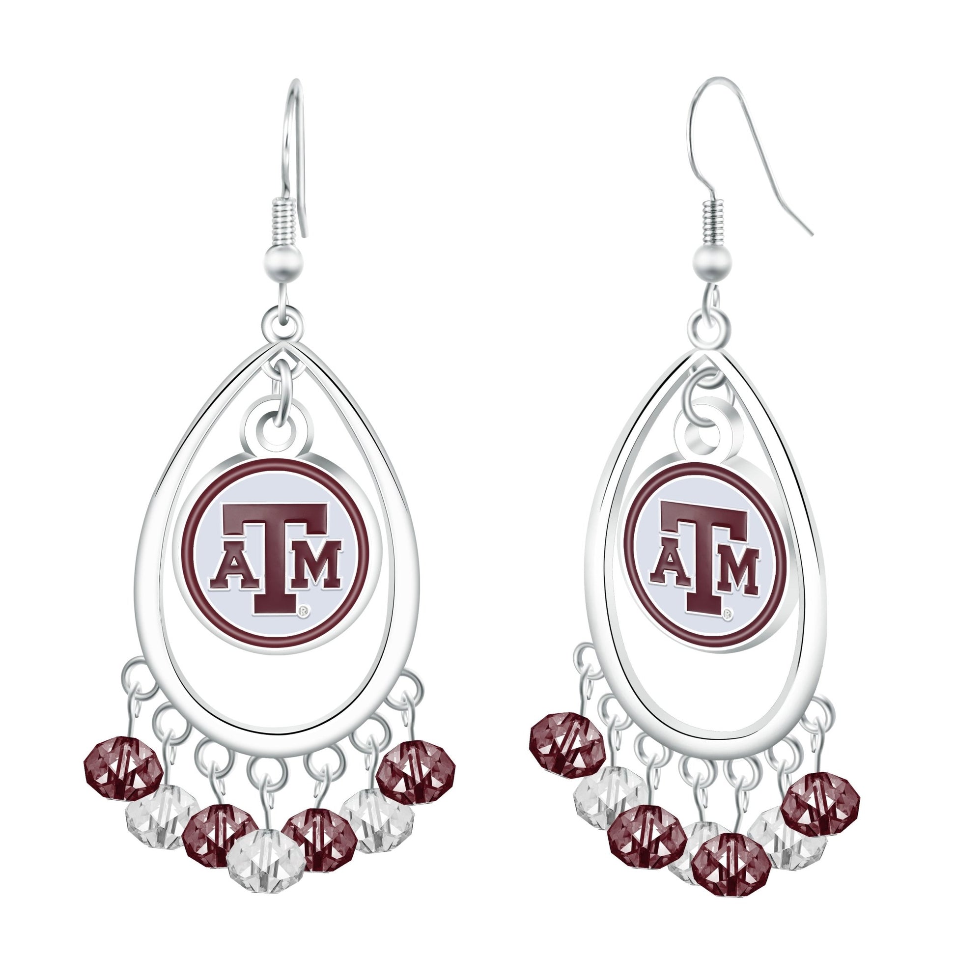 NCAA Beaded Teardrop Earrings - Gamedays Gear - Texas A&M Aggies