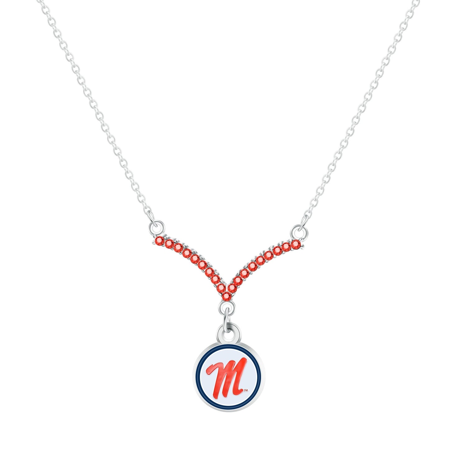 NCAA Chevron V Necklace - Gamedays Gear - Mississippi Rebels