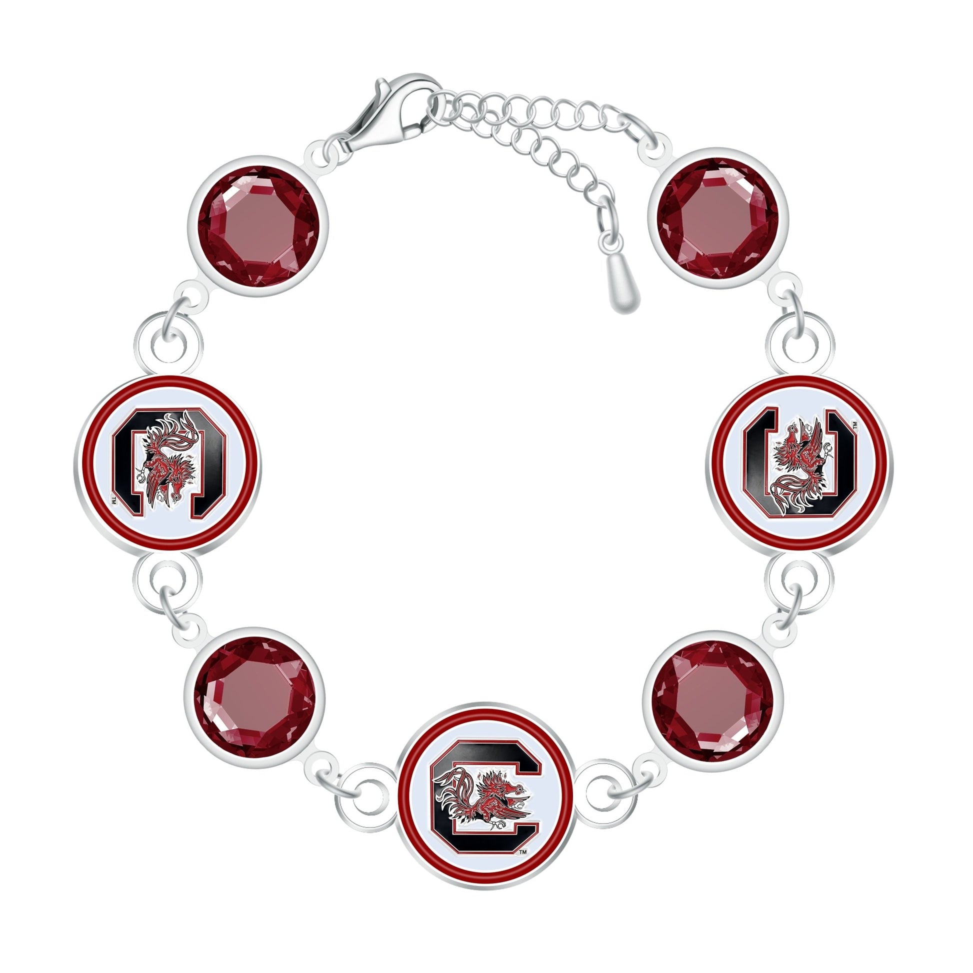 NCAA Disc Beaded Bangle Bracelet - Gamedays Gear - South Carolina Gamecocks