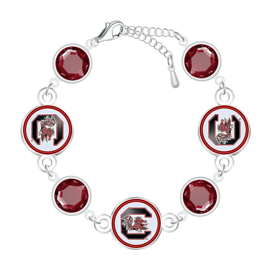 NCAA Disc Beaded Bangle Bracelet - Gamedays Gear - Alabama Crimson Tide