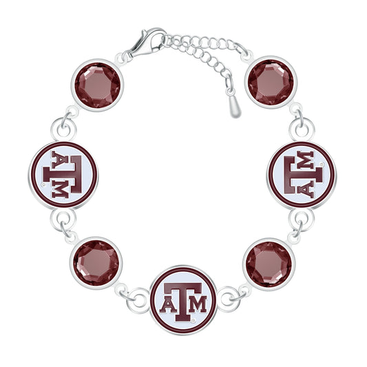 NCAA Disc Beaded Bangle Bracelet - Gamedays Gear - Alabama Crimson Tide