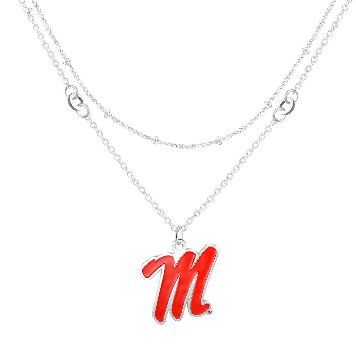 NCAA Double Strand Necklace - Gamedays Gear - Mississippi Rebels