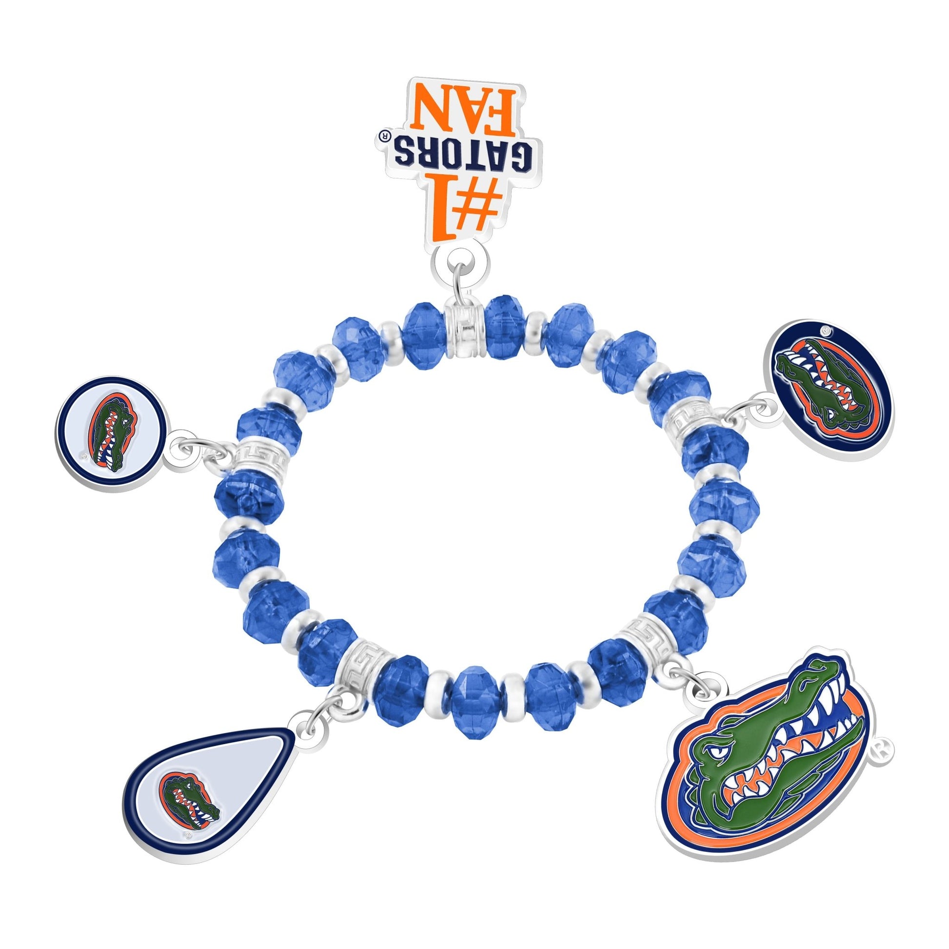 NCAA Five Charm Logo Beaded Bracelet - Gamedays Gear - Florida Gators