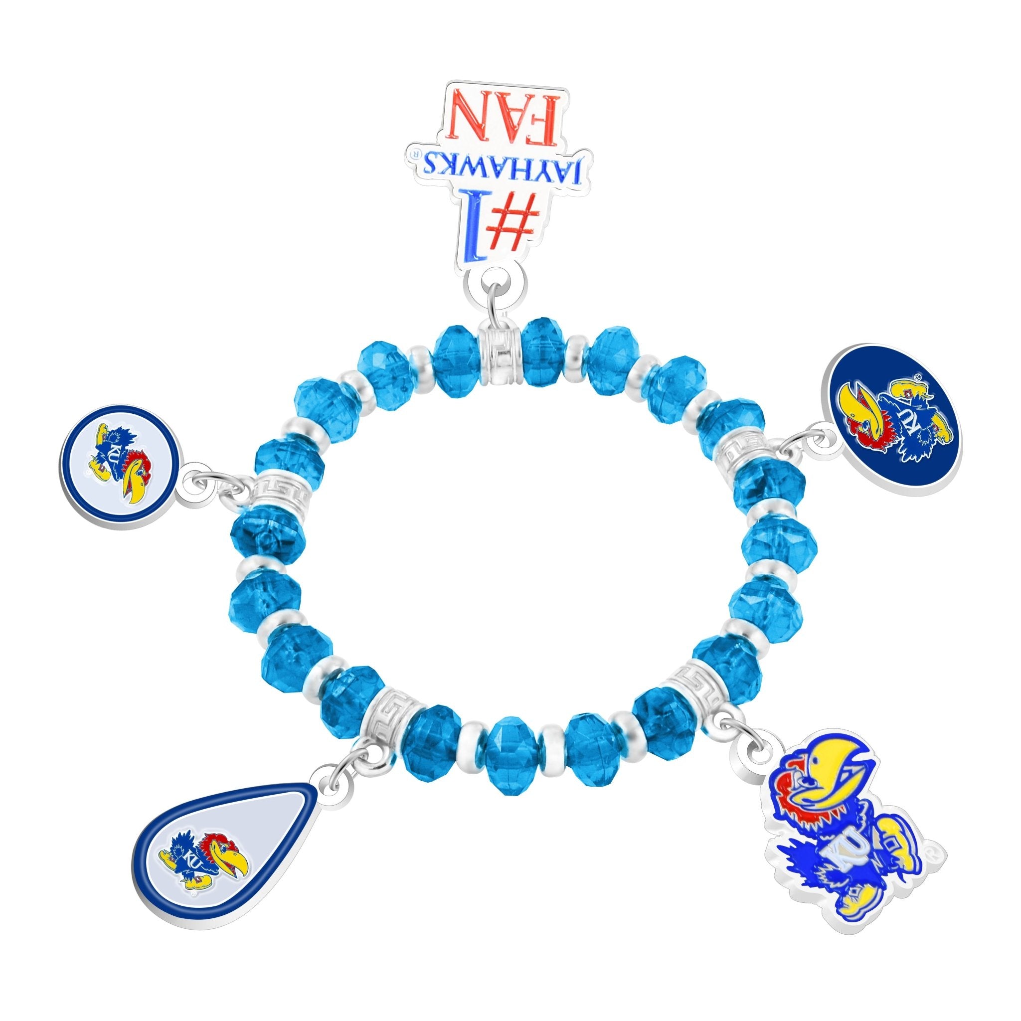 Gamedays Gear NCAA Five Charm Logo Beaded Bracelet B022 - 4022