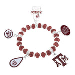 Gamedays Gear NCAA Five Charm Logo Beaded Bracelet B022 - 4057