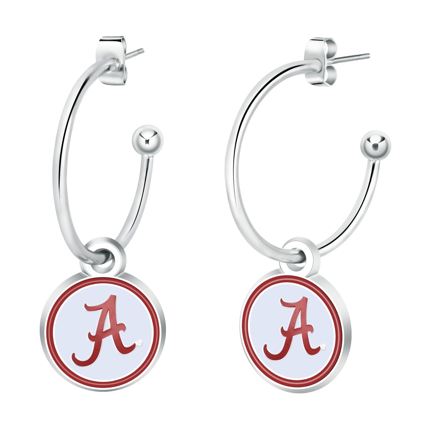 NCAA Half Hoop Earrings - Gamedays Gear - Alabama Crimson Tide