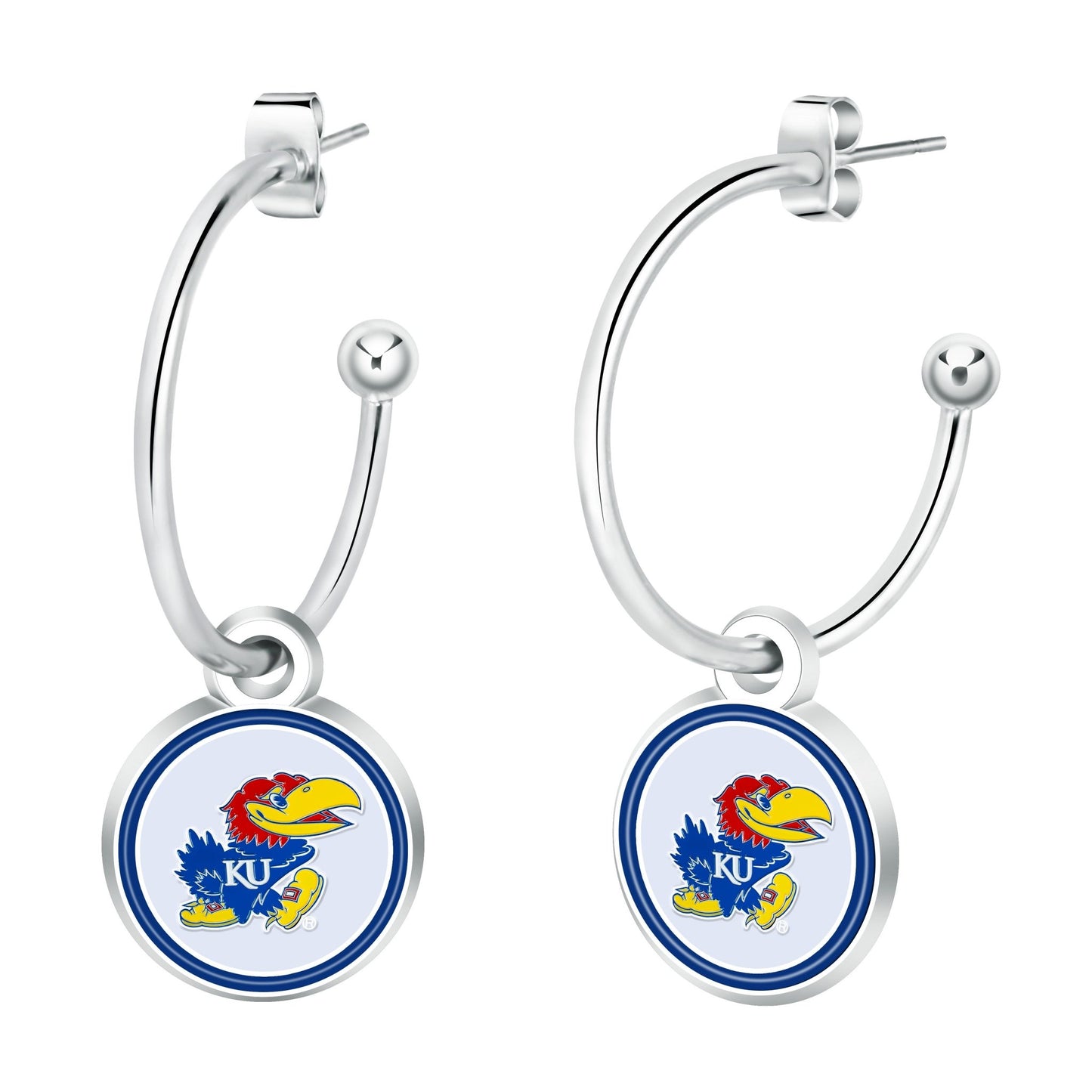 NCAA Half Hoop Earrings - Gamedays Gear - Kansas Jayhawks