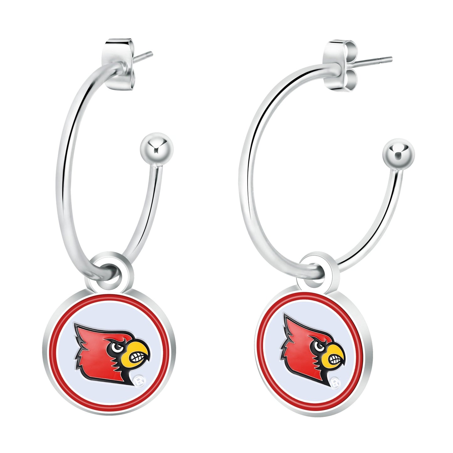 NCAA Half Hoop Earrings - Gamedays Gear - Louisville Cardinals