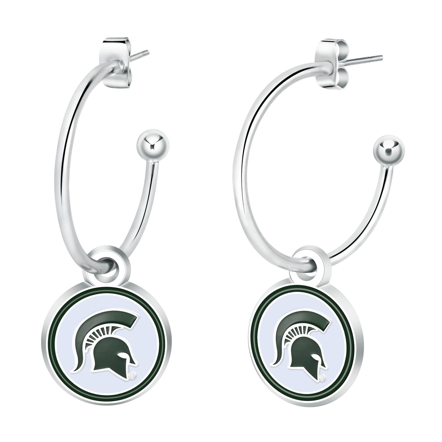 NCAA Half Hoop Earrings - Gamedays Gear - Michigan State Spartans