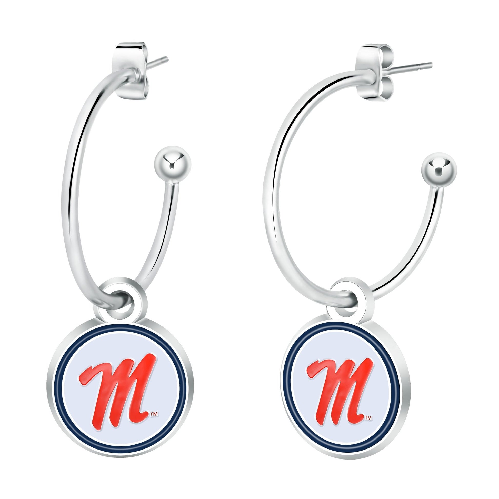 NCAA Half Hoop Earrings - Gamedays Gear - Mississippi Rebels