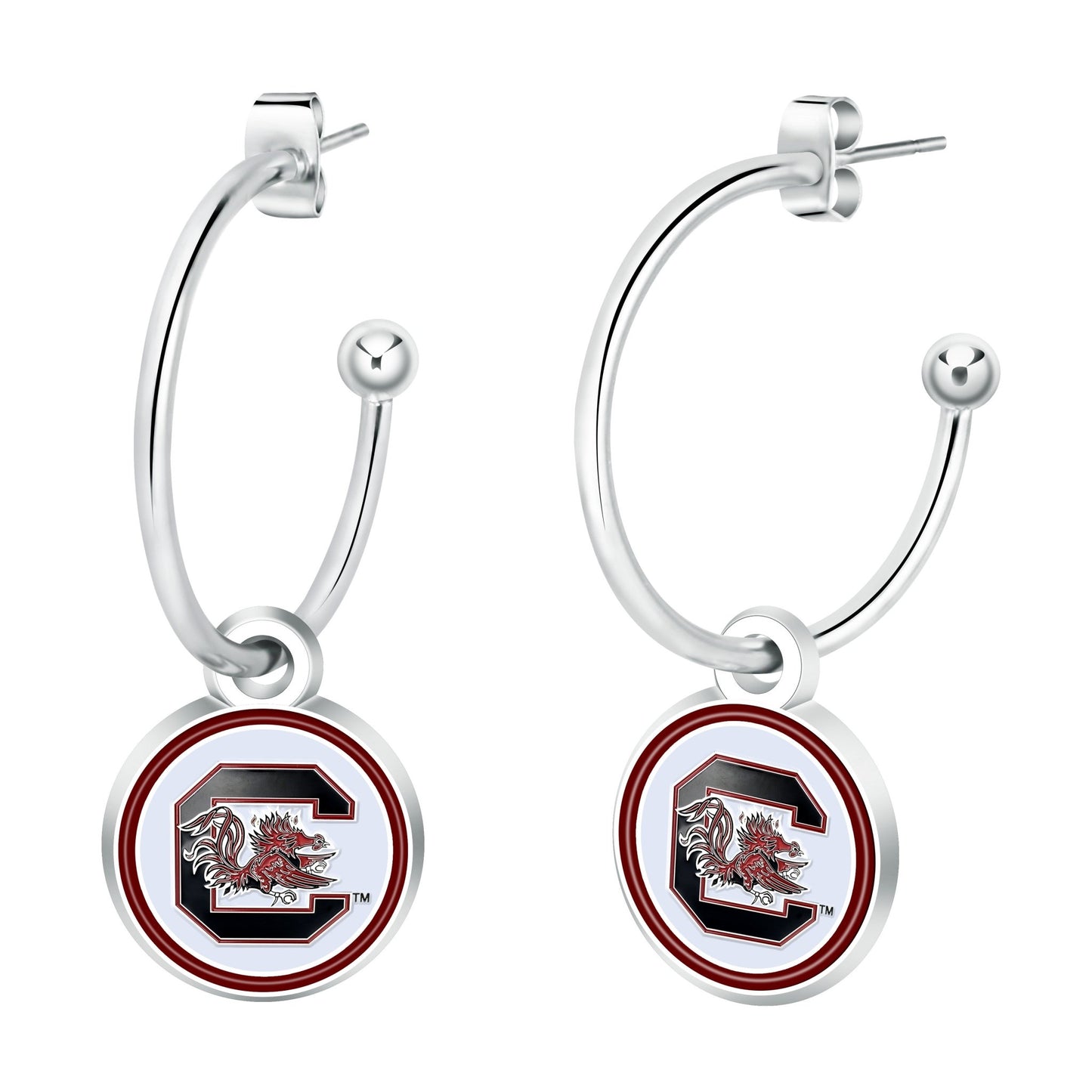 NCAA Half Hoop Earrings - Gamedays Gear - South Carolina Gamecocks