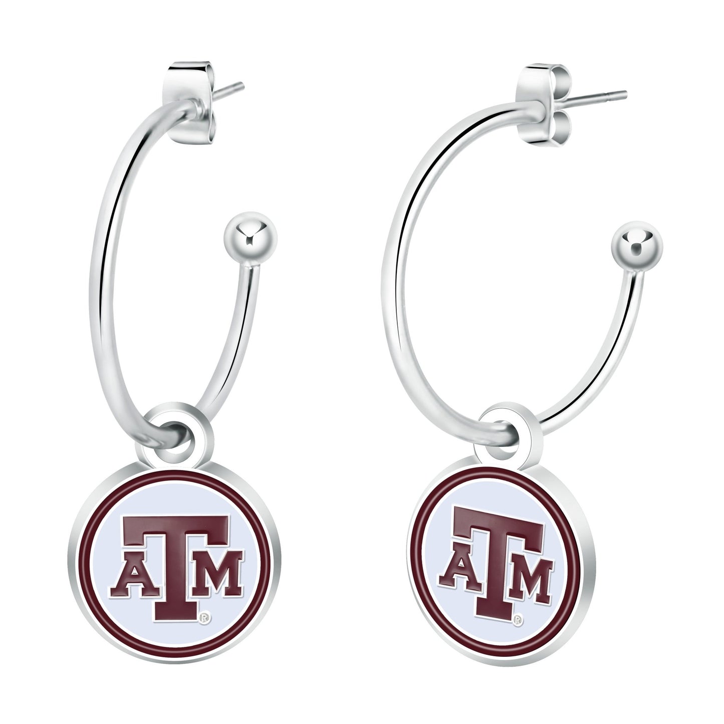 NCAA Half Hoop Earrings - Gamedays Gear - Texas A&M Aggies